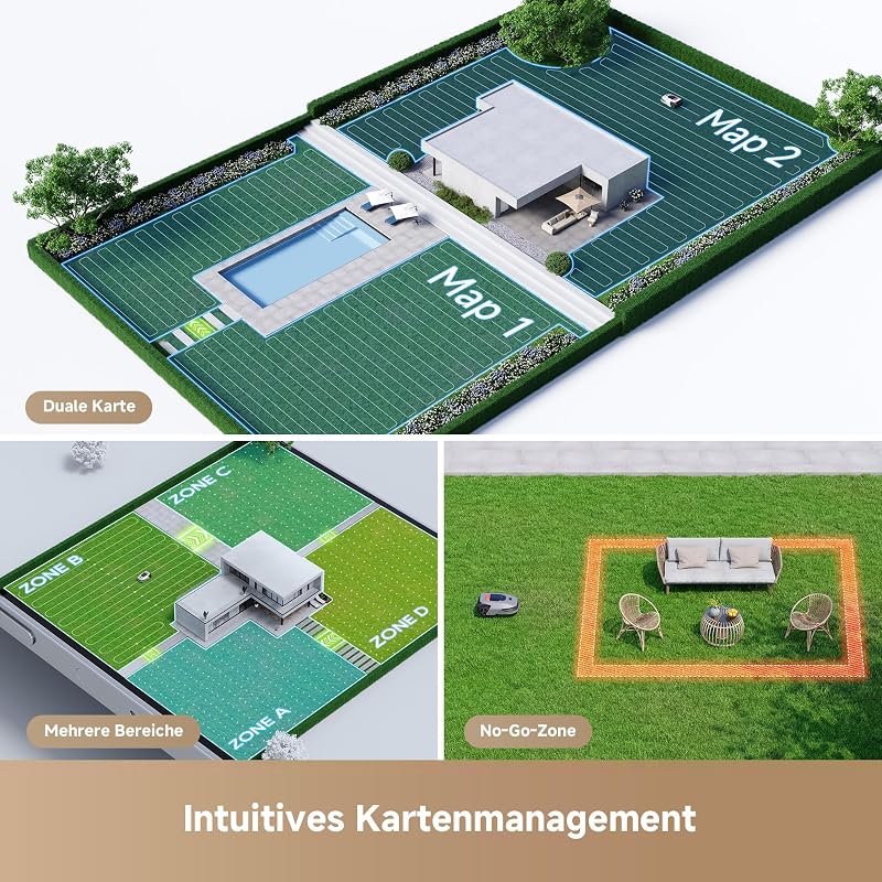 A1 Pro Mähroboter, Kabellose Einrichtung von Begrenzungen, 2000㎡