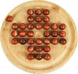 TOWO Wooden Peg Solitaire Game Bamboo Board Toys of Wood Oxford 22.5cm
