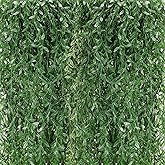 Riceshoot 24 Pcs Artificial Hanging Vines Fake Weeping Willow Leaves Decor Fake Seaweed Artificial Vines Greenery Garland for Wedding Party Backdrop Wall Decor Garden Patio Backyard (Dark Green)