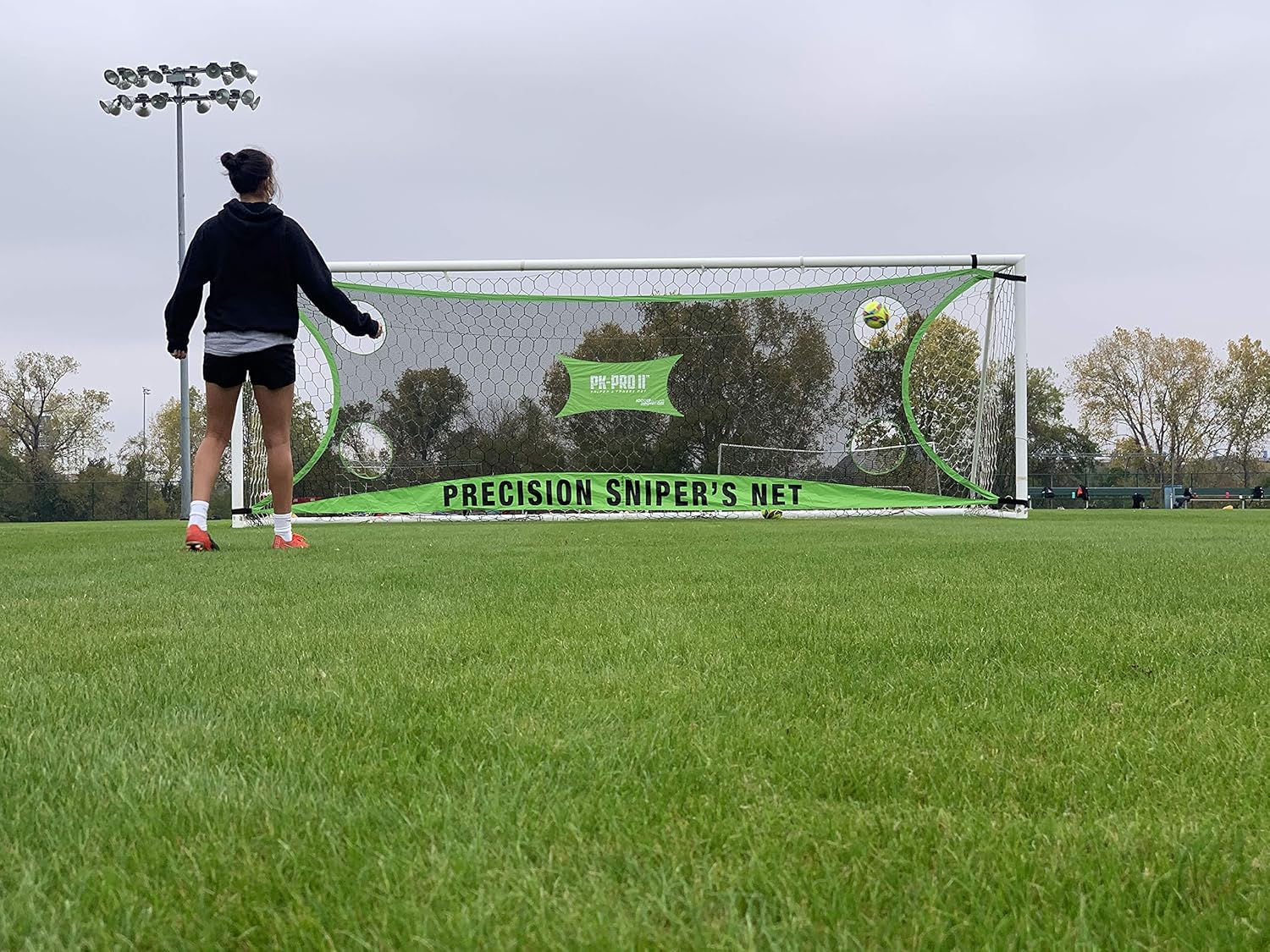 Soccer Innovations 8'x24' Precision PK-Pro II Sniper's Target Goal Net, Green : Sports & Outdoors