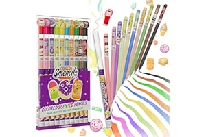 SCENTCO Colored Smencils - Patented Gourmet Scented Colored Pencils made from Recycled Newspapers, 10 Count, Gifts for Kids, School Supplies, Classroom Rewards