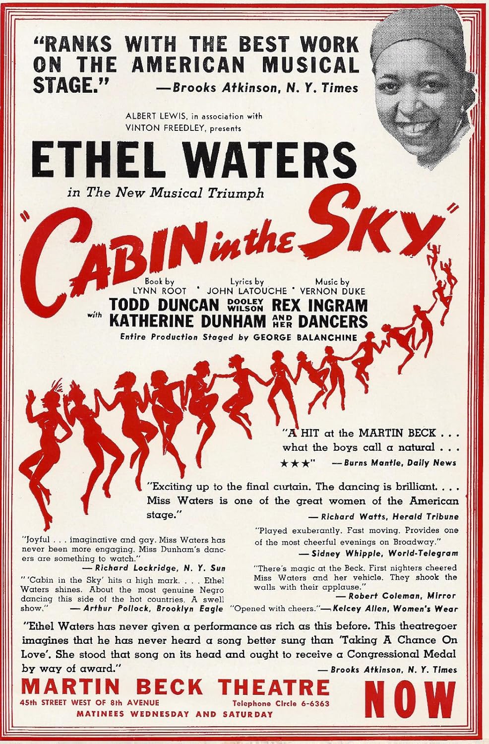 Ethel Waters Cabin In The Sky Vernon Duke Katherine Dunham 1940