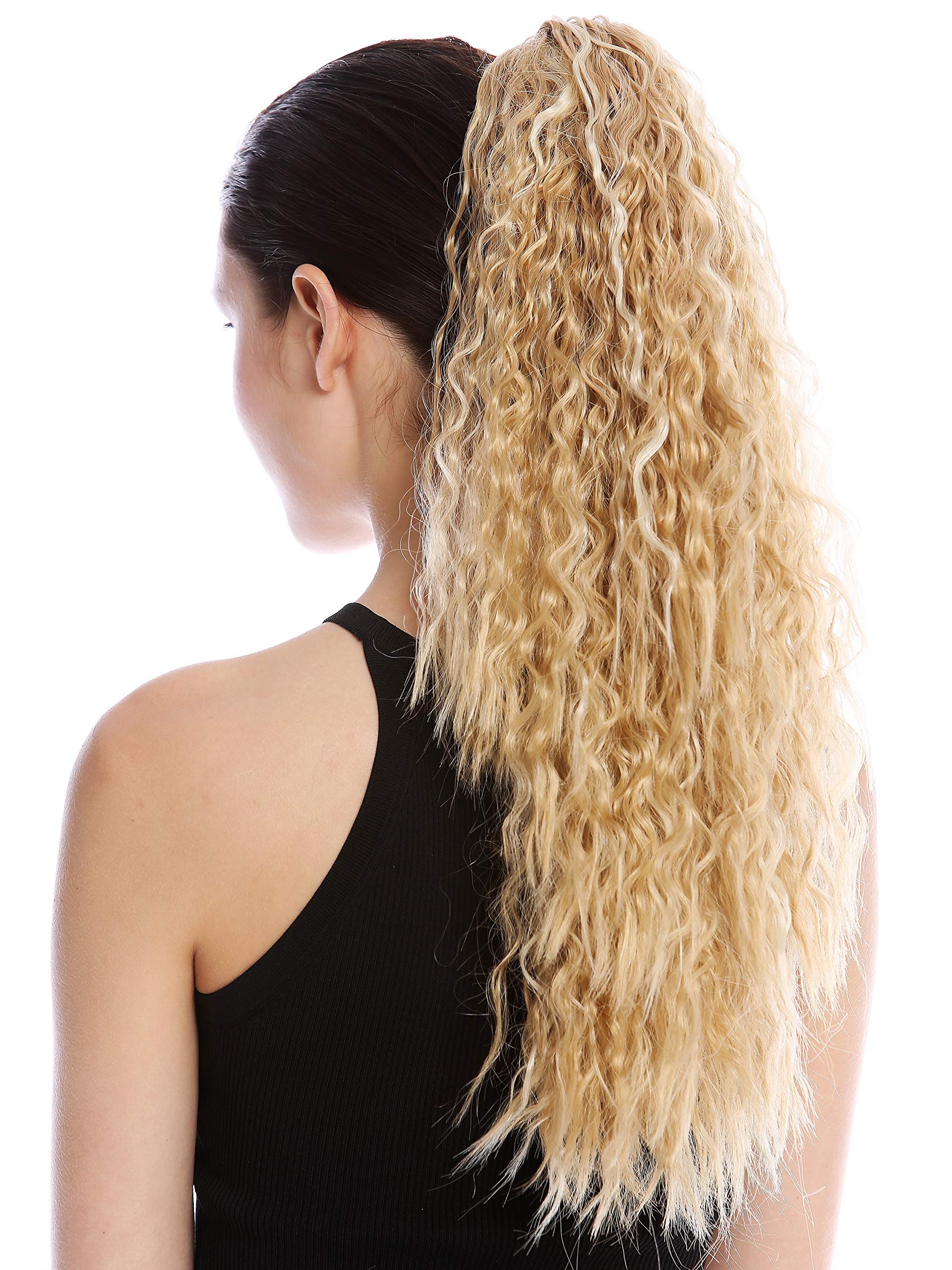 WIG ME UP - N461-V-24BH613 Ponytail Hairpiece Extensions very long voluminous curled kinked Afro Caribbean style kinks blond platinum highlights 21inch