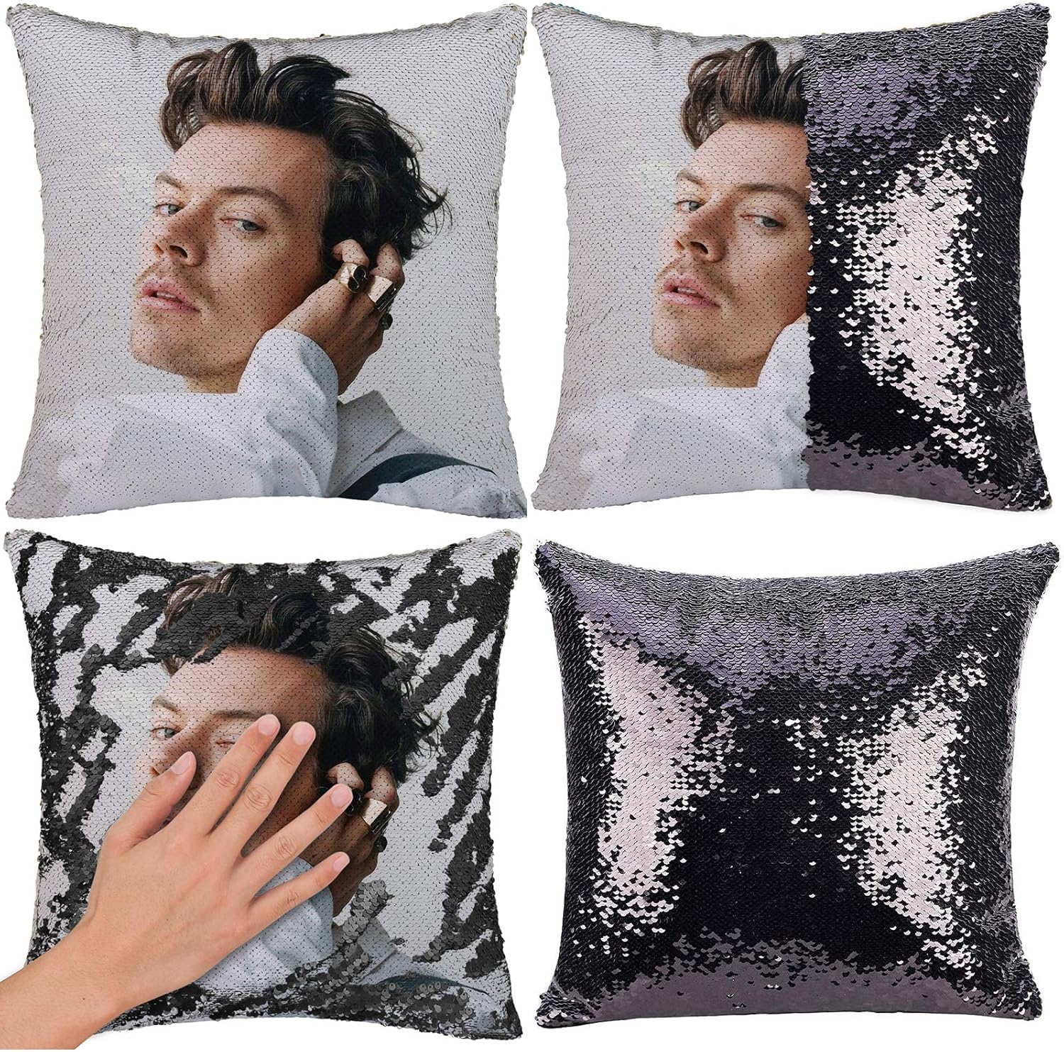 RongDX Sequin Pillow Case Magic Reversible Mermaid Pillow Cases Throw Pillow Covers Cushion Cover Decorative Pillowcase Funny Gag Gifts Xmas, Birthday Gift 4040cm(1616