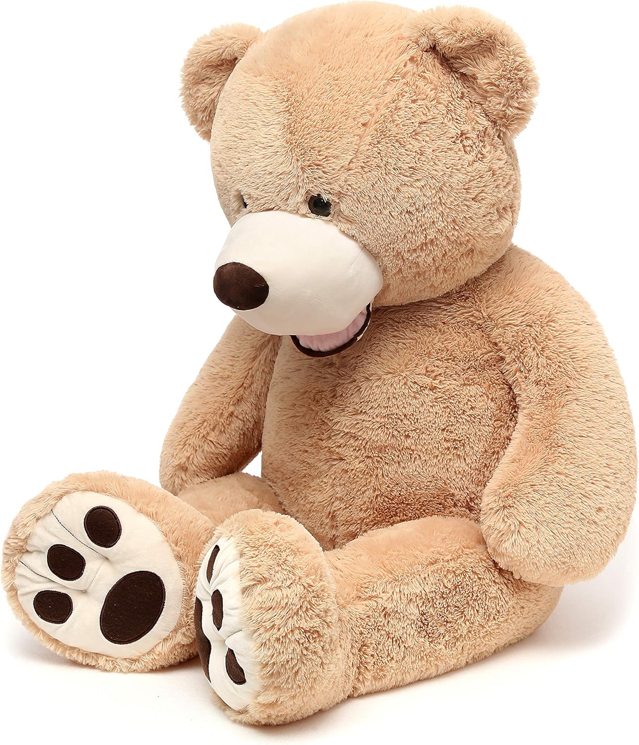 DOLDOA Big Teddy Bear Stuffed Animals with Footprints Plush Toy for Girlfriend 51 inch (Brown): Toys & Games