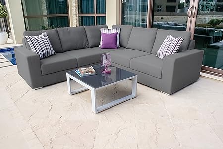 Serena Sunbrella Fabric Garden Furniture Large Corner Sofa Set