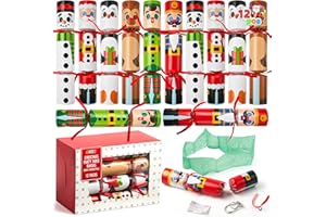 JOYIN 12 Pack Christmas No-Snap Party Favor, Xmas Table Favor Includes Party Hat, Jokes & Gifts, Christmas Table Decorations for Holiday Dinner Traditions Party Supplies, Stocking Stuffers for Kids