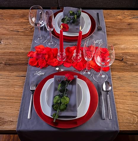 Loverspack Romantic Pack Hathor Gris Rojo Con Este Pack Romantico Podras Decorar Tu Mesa Y Sorprender A Tu Pareja Con Una Cena Romantica En Casa O En Un Hotel Regala Momentos Especiales
