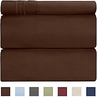 Twin Size Sheet Set - 3 Piece Set - Hotel Luxury Bed Sheets - Extra Soft - Deep Pockets - Easy Fit - Breathable & Cooling - Wrinkle Free - Comfy – Brown Chocolate Bed Sheets – Twins Sheets - 3 PC