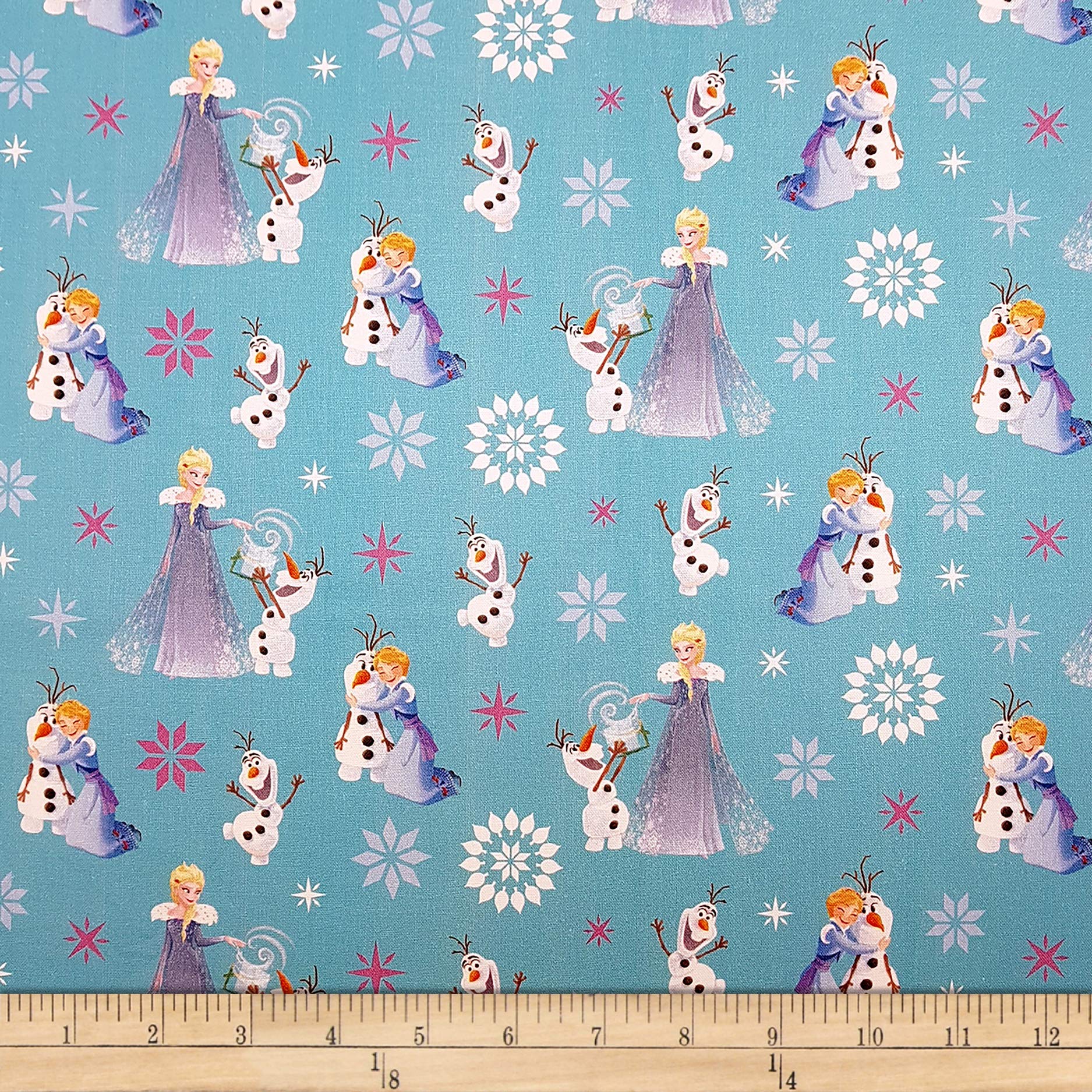 Disney Olaf S Frozen Adventure Winter Wonderland In Fabric Teal