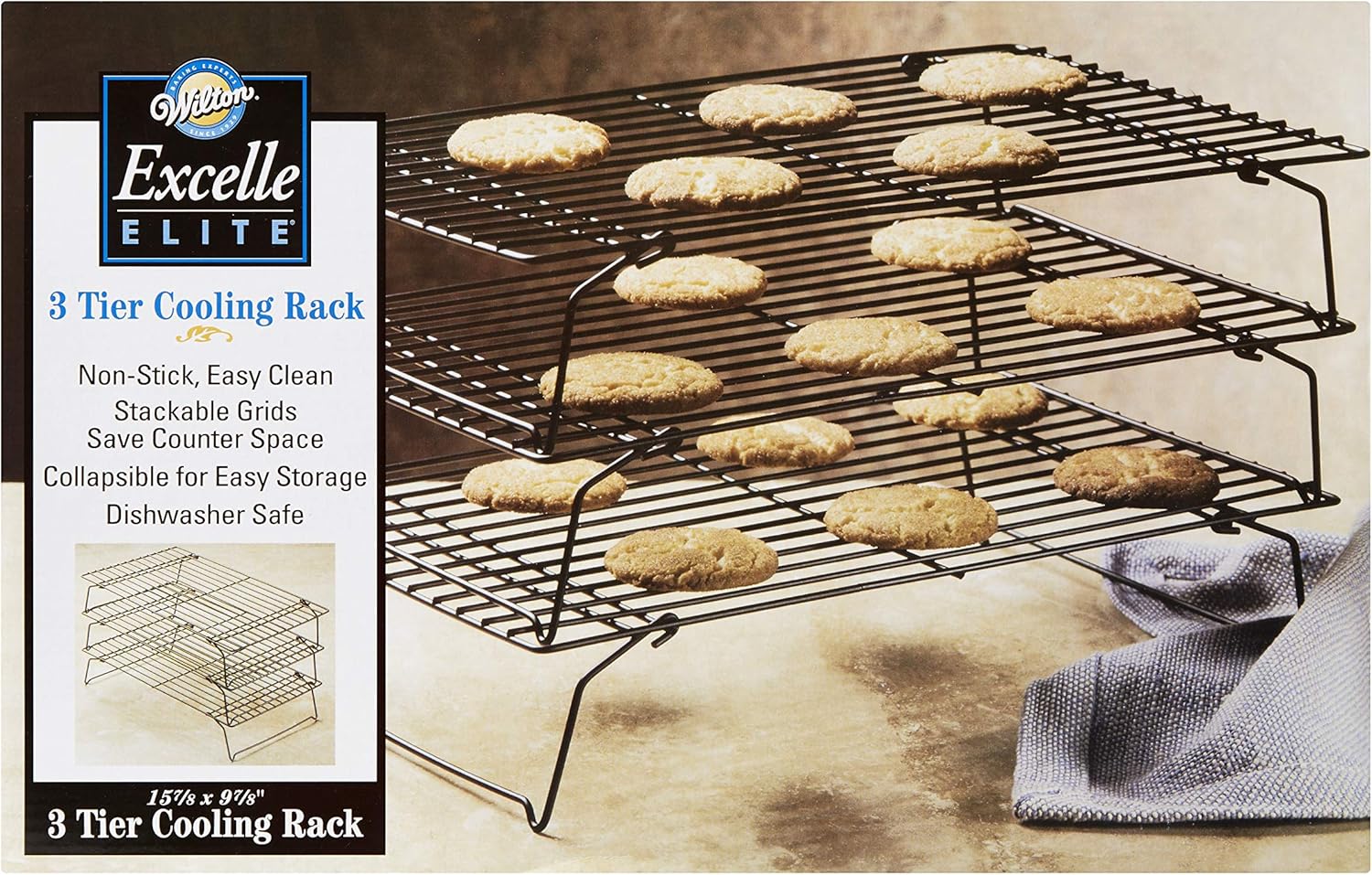 Wilton Excelle Elite 3-Tier Cooling Rack for Cookies, Cakes and More: Kitchen & Dining