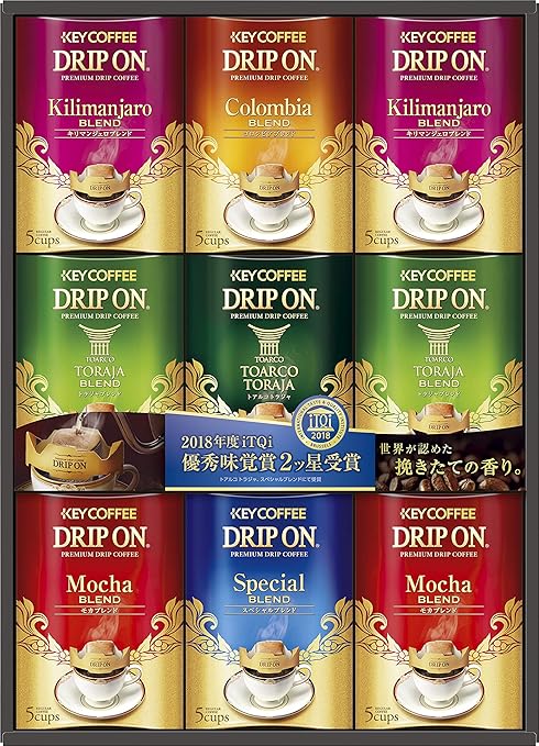 Amazon Co Jp キーコーヒー ドリップオンギフト キリマンジェロブレンド モカ ブルーマウンテン コロンビアブレンド スペシャル お中元 人気 美味しい おすすめ ランキング 高級 ギフトセット 贈答品 用 内祝い 贈り物 プレゼントお歳暮 父の日 母の日 香典返し