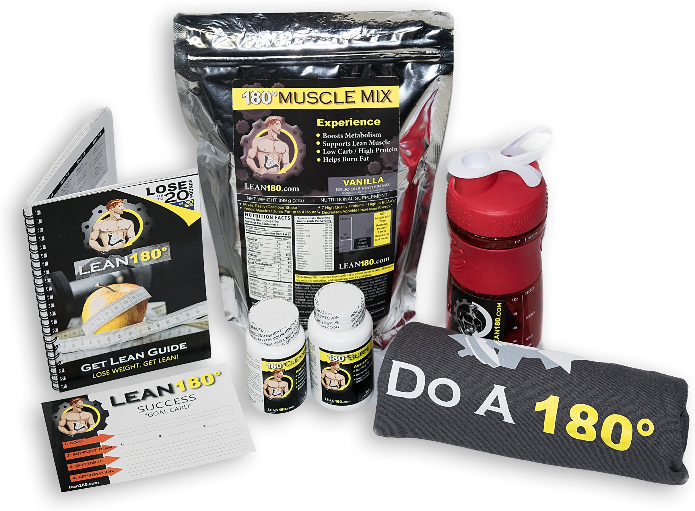 Lean 180-30 Day Weight Loss Challenge - Diet Plan to Lose Weight Fast and Get Lean - Lose up to 30 Pounds in Just 30 Days – Best Protein Shake and Supplements to Burn Fat (Strawberry, 2XL)