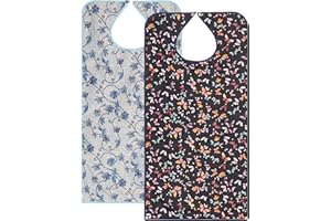 ADMAISON Adult Bibs for Women 2Pack,Adult Bibs for Eating,Adjustable Food Bib for Elderly Women,Waterproof Clothing Protector Washable