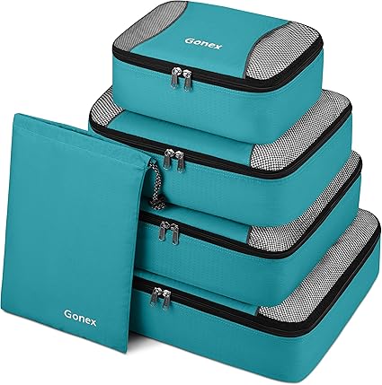 Gonex Packing Cubes Travel Luggage Organizer With Shoe Bag Blue