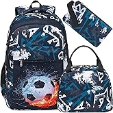 LEDAOU Backpack for Kids Boys Girls School Bags Teen Bookbags Set School Backpack with Lunch Box and Pencil Case