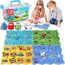 VESPRO 100PCS Kids Car Track Set - 4 Series Toddler