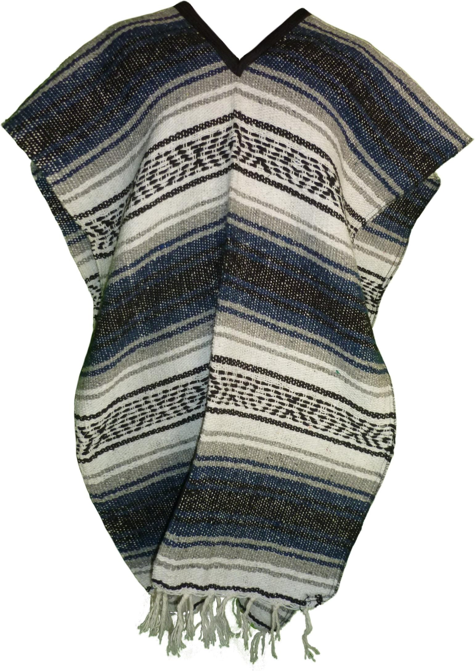 Mexican Poncho Blanket Material by QueBaja - Navy Blue