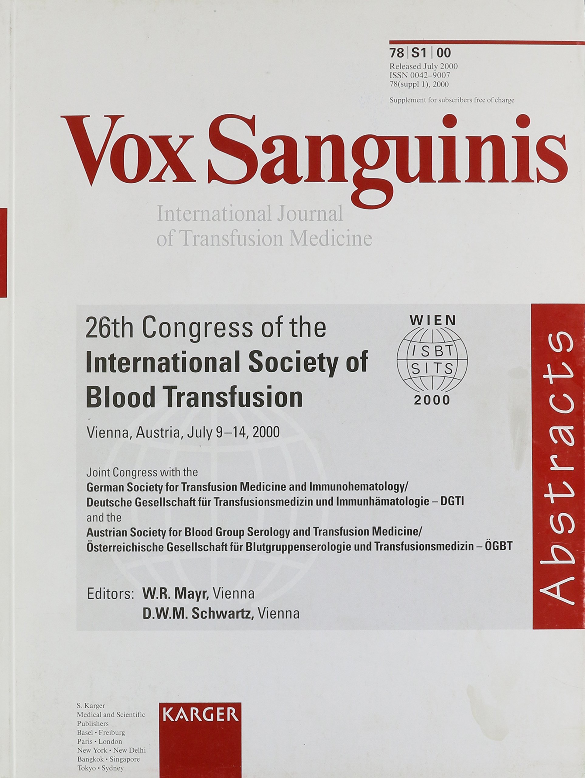 International Society Of Blood Transfusion 26th Congress - 