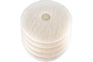 Virginia Abrasives 416-50207 Floor Maintenance Pads for Polishing, Cleaning, and Buffing, Ideal Replacement Pads for Scrubber and Stripping, Thick Non-Woven Polishing Pads -5 Pack 20" White
