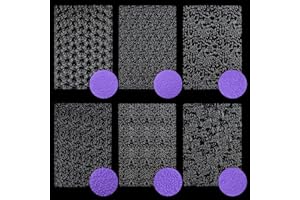 Ocmoiy 6 Pack Fondant Texture Sheets Floral Cake Impression Mats Rose Vine Lace Fondant Embossing Molds for Cookie, Chocolate, Gum Paste, Wedding Cake