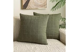 GGVCWWQ Throw Pillow Covers 18x18 Inch Set of 2 Decorative Linen Textured Spring Modern Square Accent Cushion Covers Boho Far