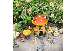 Sparkle Race Fairy Garden Accessories Kit with Miniature Figurines, Fairy Village Kit for Kids, Gnomes Garden Decorations, Outdoor & Indoor Ornaments