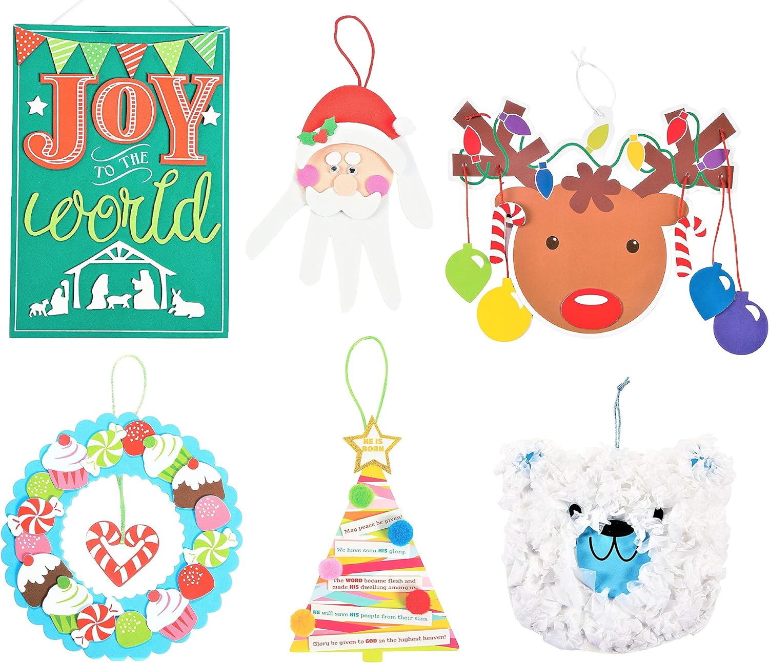 Download Amazon Com Christmas Holidays Hanging Sign Craft Kits Set Six 6 Kits Handprint Santa Reindeer Mobile Crinkle Tissue Paper Polar Bear More 6 12 Winter Kid S Crafts PSD Mockup Templates