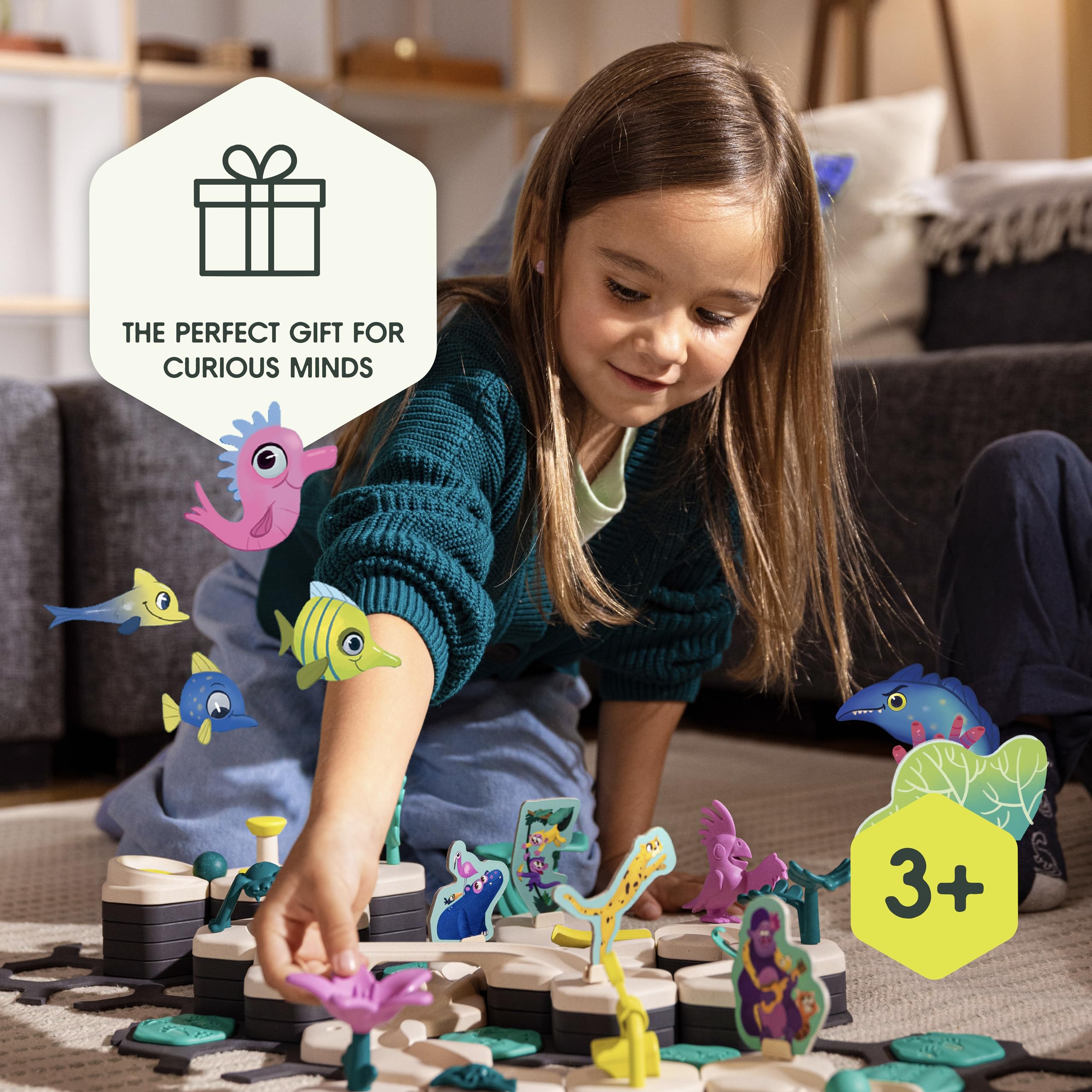 Ravensburger GraviTrax Junior Starter Set - My Ocean - 58-Piece Marble Run Game - Fun and Educational Preschool Marble Building - STEM-Friendly, Interactive Learning - Kids Age 3 and Older
