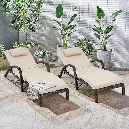 HOMREST Chaise Lounge Chairs Set of for Outside, Adjustable