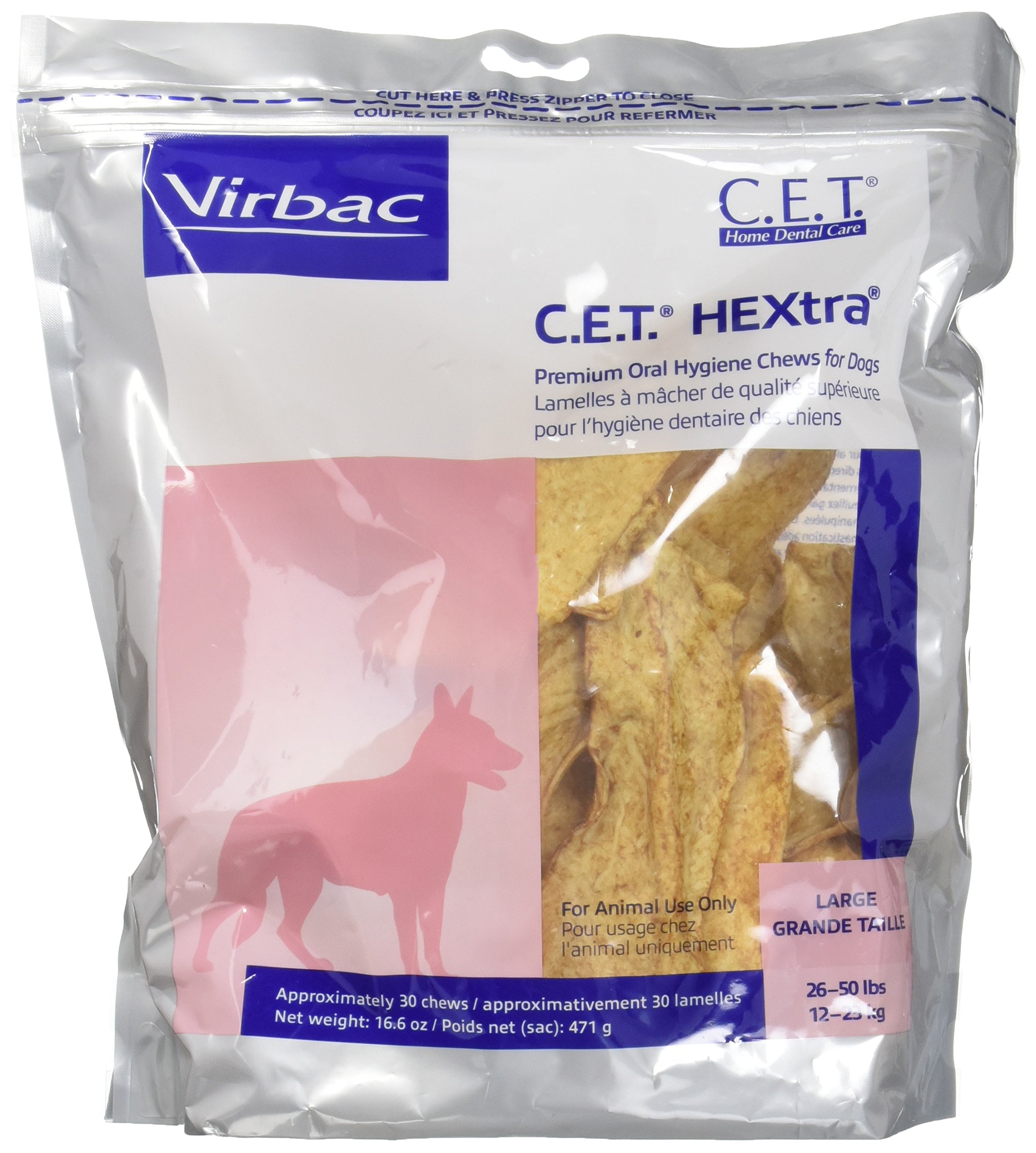 Virbac C.E.T. HEXtra Premium Oral Hygiene Chews for Dogs (1 Pouch