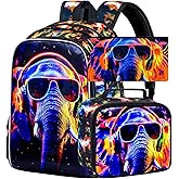 TXHVO 3Pcs Backpack for Boys, 17" Kids Bookbag with Lunch Box, School Backpacks for Elementary Preschool Kindergarten