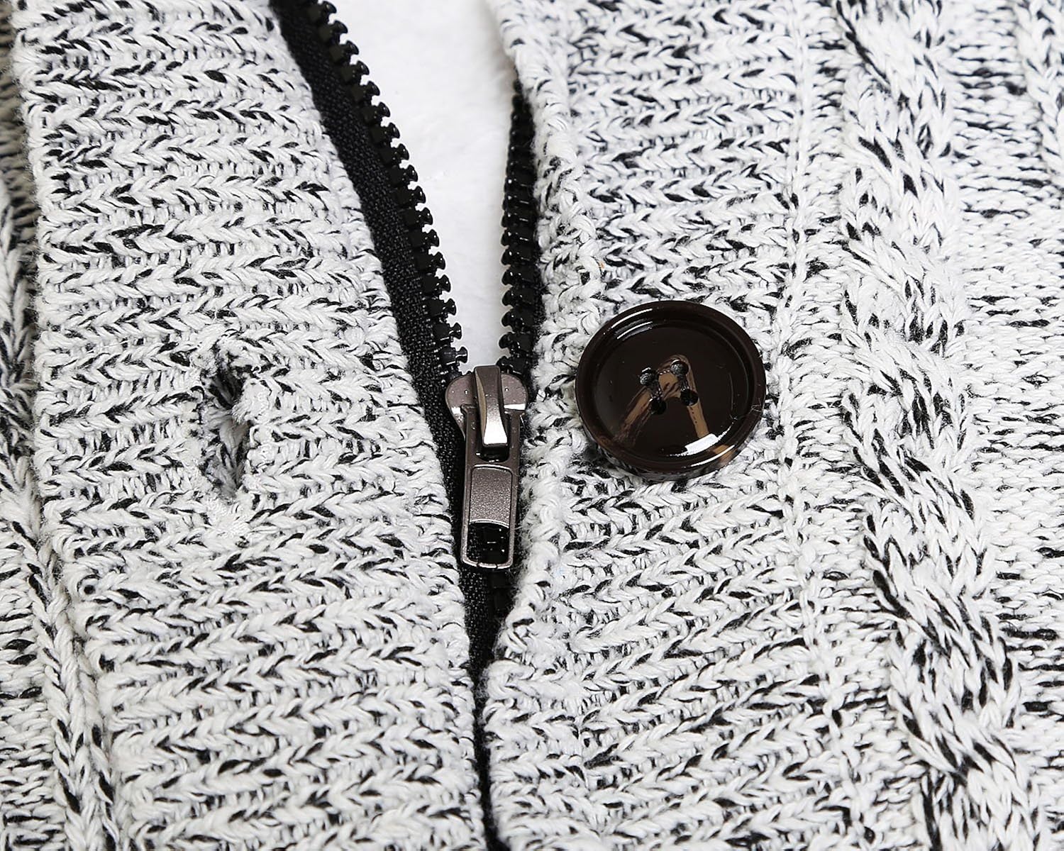 Sidefeel Women Hooded Knit Cardigans Button Cable Sweater Coat at  Women’s Clothing store
