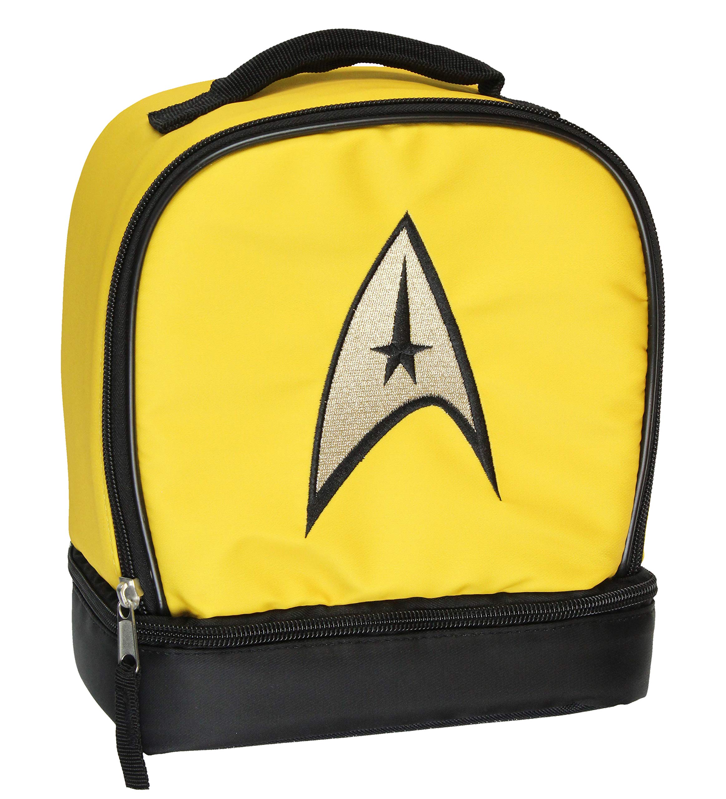 Star Trek The Original Series Captain Kirk Embroidered Command Logo Dual Compartment Insulated Lunch Box Bag Tote