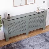 Vida Designs Oxford Radiator Cover Olive Grey Extra Large H82xW172xD19cm view 3