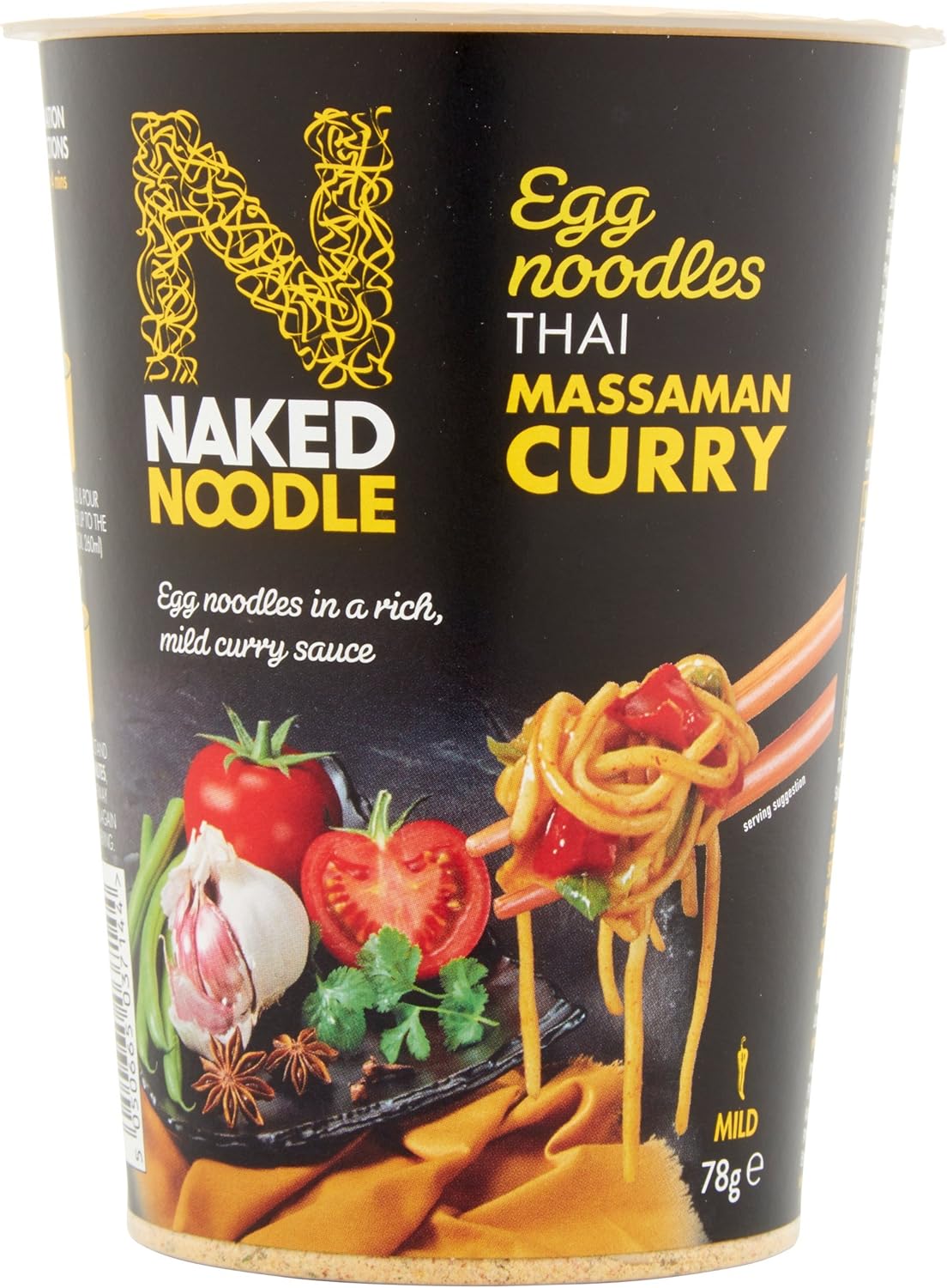 Naked Noodle Thai Massaman Curry 78g Dried Egg Noodles in a Mild Curry
