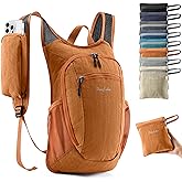 Uselike 10L Small Hiking Backpack Travel Daypack Lightweight Packable Back Pack for Women Men(Orange)
