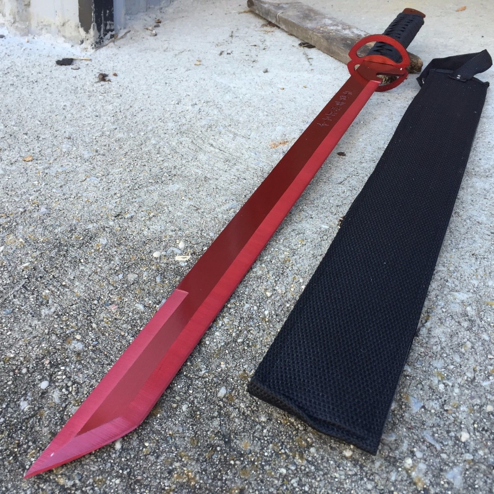 NEW! 27" Ninja Sword Machete RED Full Tang Tactical Blade Katana NEW w