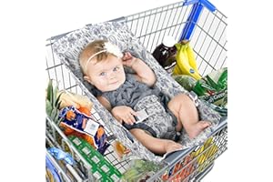 Binxy Baby Shopping Cart Hammock – Infant Seat for Grocery Carts – Holds Car Seats Securely – Compatible with Select 4-Seater Wagons (20–24” Wide) – Supports Up to 50 lbs – Heritage Blue