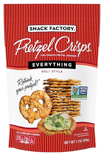SNACK FACTORY PRETZEL CRISPS, EVERYTHING, 7.2 OUNCE