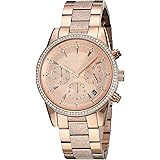 Michael Kors Women's Ritz Stainless Steel Analog-Quartz Watch with Stainless-Steel-Plated Strap, Rose Gold, 18 (Model: MK6598