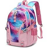 BLUEFAIRY High School Backpack for Girls Boys Middle School Bookbag for Kids Back to School Bag for College with Large Compartment Casual Daypack Mochilas para Niñas Adolescentes 18" Cherry Pink