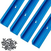 HOTTARGET Aluminum 48 Inch T-Track with Wood Screws - 4 PK (Blue) | Double Cut Profile Universal with Predrilled Mounting Holes-Woodworking and Clamps&ndash;Frosted Surface Anodized,Jigs and Fixtures