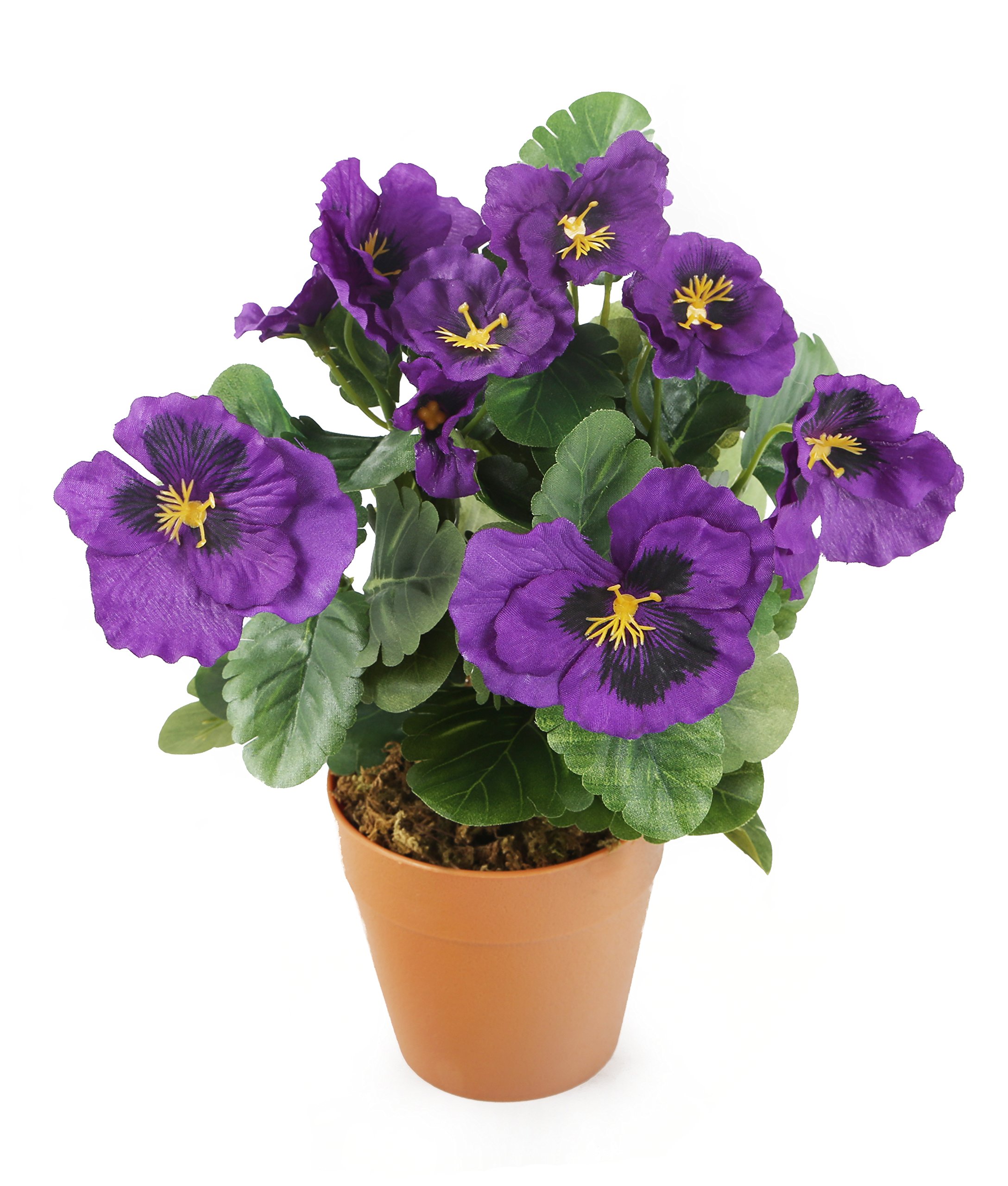 Closer2Nature Artificial 30cm Purple Pansy Plug Plant, Bedding Plant Bunch for Indoors in Home, Office or Outdoor Foliage in Garden