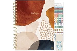 bloom daily planners 2024 (8.5" x 11") Calendar Year Day Planner (January 2024 - December 2024) - Weekly/Monthly Dated Agenda Organizer with Tabs - Earthy Abstract, Blue