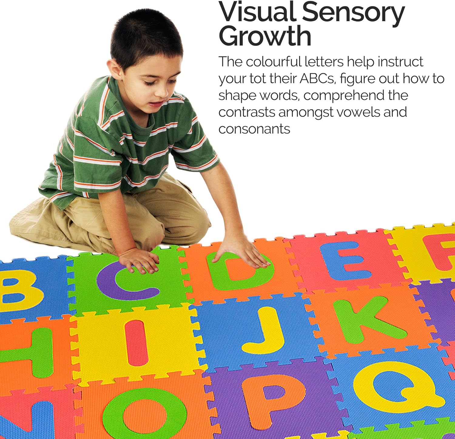 SAFEST Non Toxic Alphabet Puzzle Mat | THICKEST ABC + Numbers 0 to 9 Flooring Mat | Bonus Fun Learning eBook | Reusable Carry Bag | Kids Learn & Play with Interlocking Puzzle Pieces | Eva Foam: Toys & Games