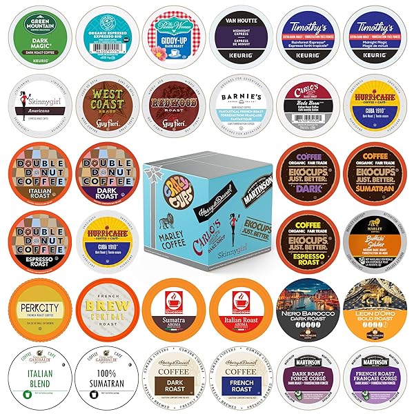 CUSTOM VARIETY PACK COFFEE POD VARIETY PACK, DARK ROAST AND BOLD FLAVORS, SINGLE SERVE CUPS FOR KEURIG K-CUP MACHINES – ROBUST ASSORTMENT WITH NO DUPLICATES, 30 COUNT – GREAT COFFEE GIFT