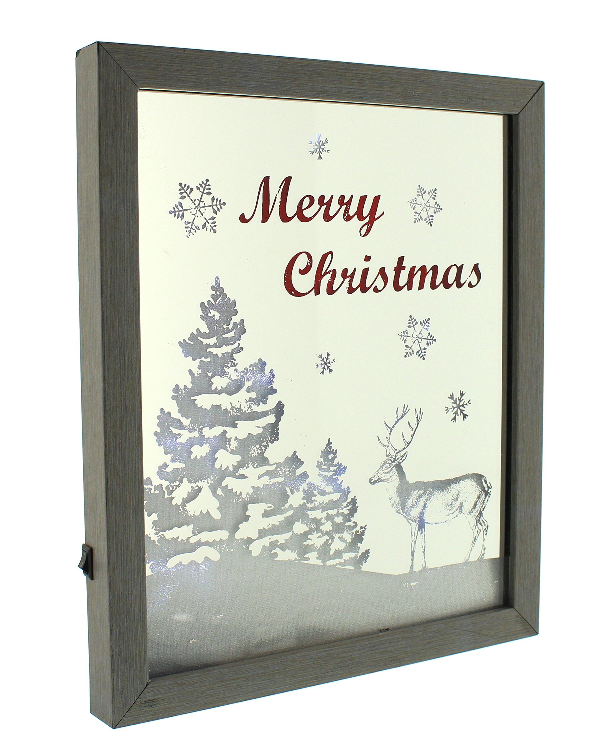 Festive Productions Lit Reindeer Picture, Plastic, White,