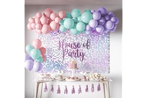 Square Shimmer Panels (Pack of 12), Sequin Shimmer Wall Backdrop Decoration Panels, Glitter Bling Sequin Photo Backdrops for 