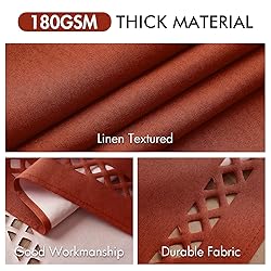 MIULEE Burnt Orange Thick Polyester Linen Rectangle